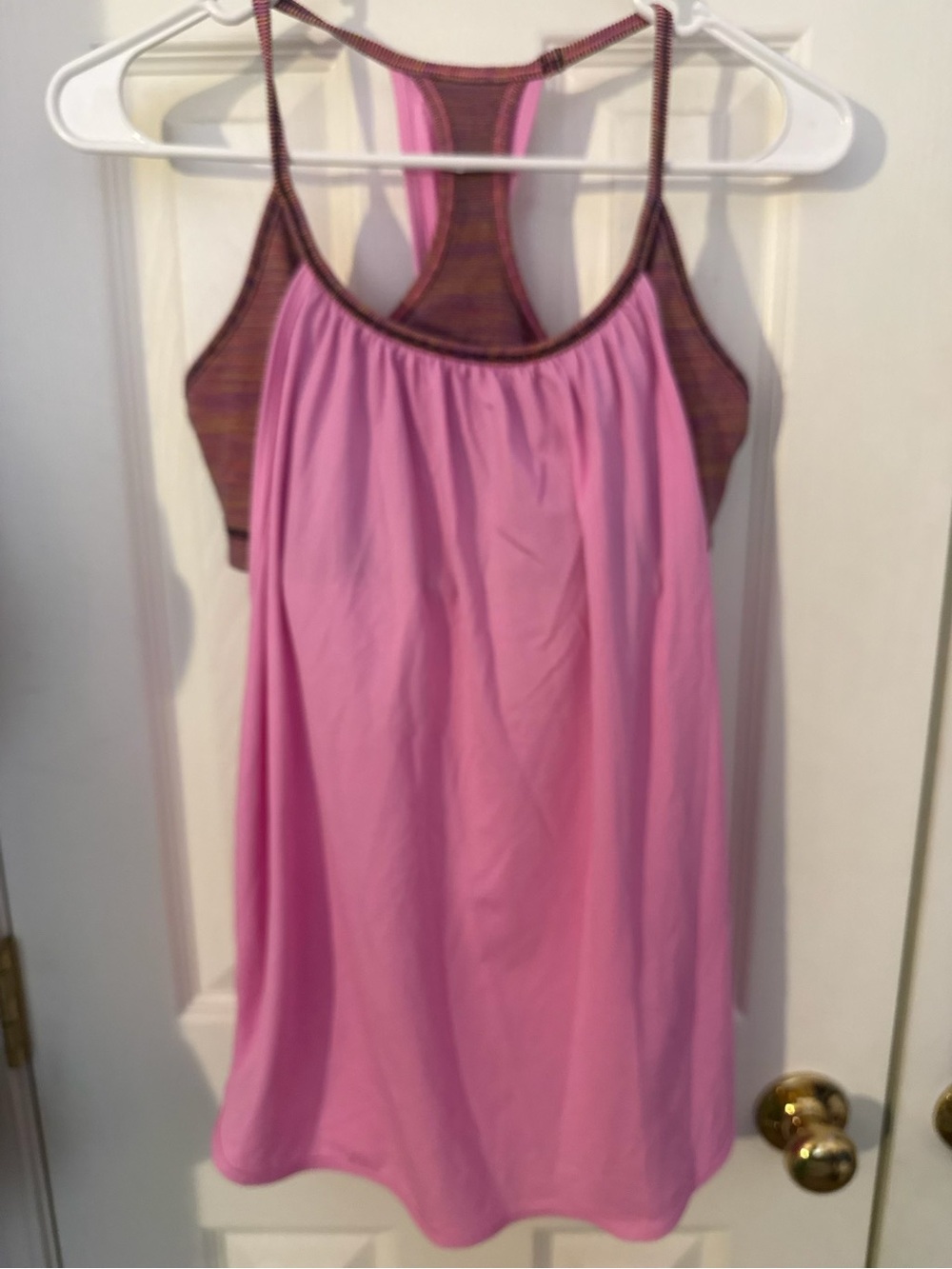 lululemon athletica Pink Racerback Tank with Striped Back